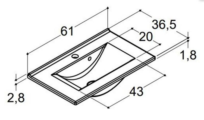 Dansani Mido+ 60 MINI møbelpakke m/Amber vask og 2 skuffer - Mat hvid Dansani Mido+ 60 MINI møbelpakke m/Amber vask og 2 skuffer - Mat hvid