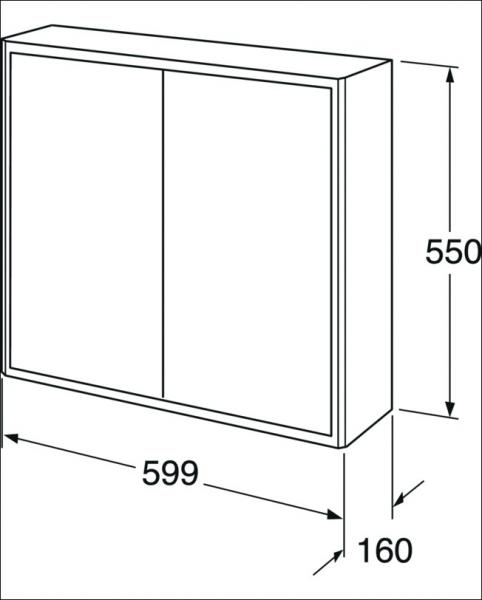 Gustavsberg Graphic vægskab - Lille dybde - Hvid mat Gustavsberg Graphic vægskab - Lille dybde - Hvid mat
