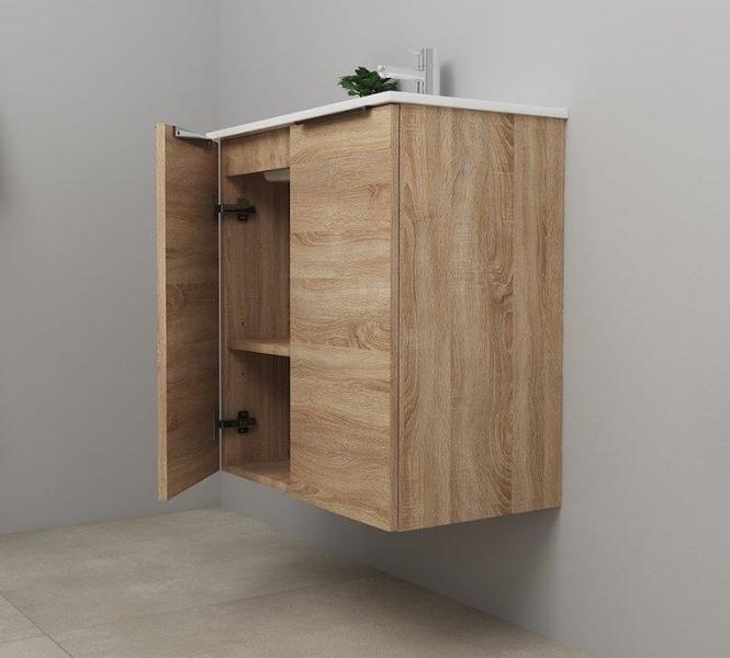 Sanibell Online 60 komplet mini badeværelsesmøbel - Flatpack - Bardolino eg Sanibell Online 60 komplet mini badeværelsesmøbel - Flatpack - Bardolino eg