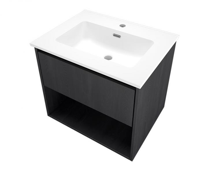 Sanibell Proline 60 møbelsæt m/1 skuffe og hylde - Sort eg Sanibell Proline 60 møbelsæt m/1 skuffe og hylde - Sort eg