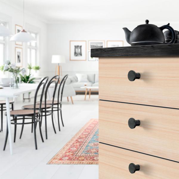 Beslagsboden BB407 møbelknop i træ - Sort ask