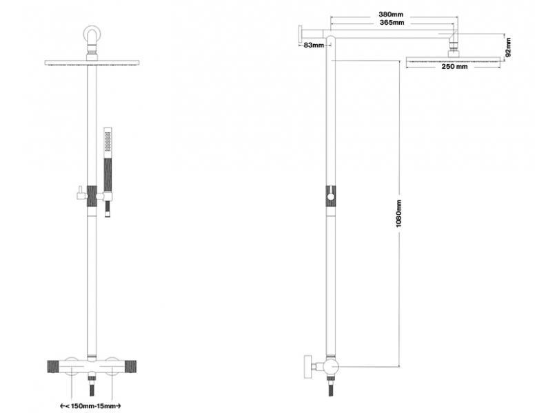 Cassøe komplet pakke til badeværelse - Børstet kobber