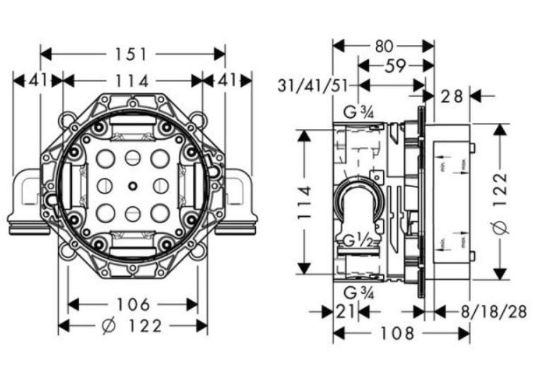 Hansgrohe Rebris komplet brusesystem til indbygning - Mat sort Hansgrohe Rebris komplet brusesystem til indbygning - Mat sort