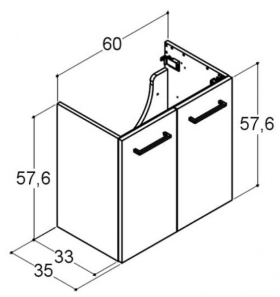 Dansani Mido+ 60 møbelsæt m/Capella håndvask og Button greb - Sort struktur Dansani Mido+ 60 møbelsæt m/Capella håndvask og Button greb - Sort struktur