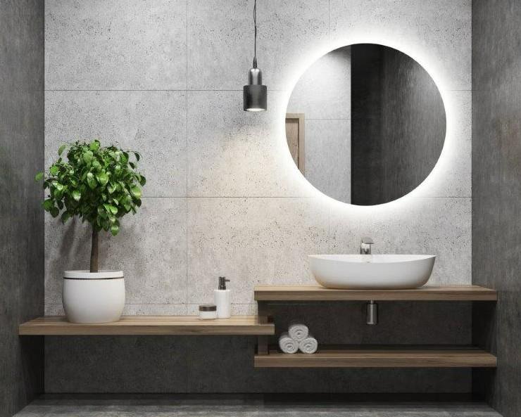 Puk rundt spejl m/backlight og varme - Ø100 cm Puk rundt spejl m/backlight og varme - Ø100 cm