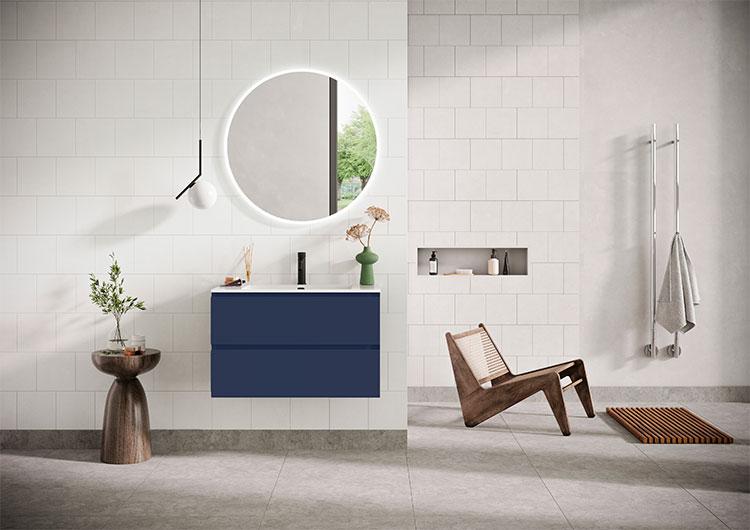 Strømberg Lux 100 vaskeskab m/2 skuffer - Dyb blå Strømberg Lux 100 vaskeskab m/2 skuffer - Dyb blå