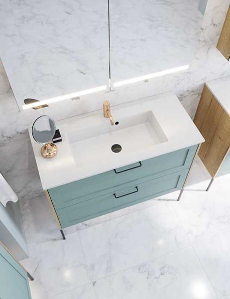 Dansani Luna Classic 100 møbelsæt m/Minore vask og rammefront - Natur eg/valgfri farve Dansani Luna Classic 100 møbelsæt m/Minore vask og rammefront - Natur eg/valgfri farve