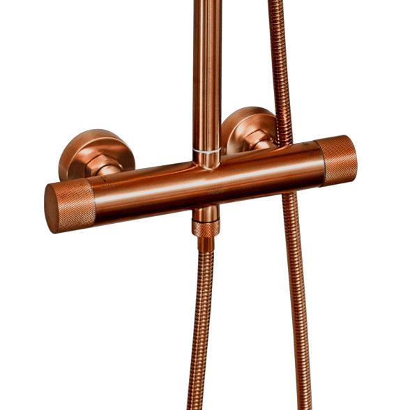 Cassøe Crystal Cut komplet brusesystem - T8 - Børstet kobber Cassøe Crystal Cut komplet brusesystem - T8 - Børstet kobber