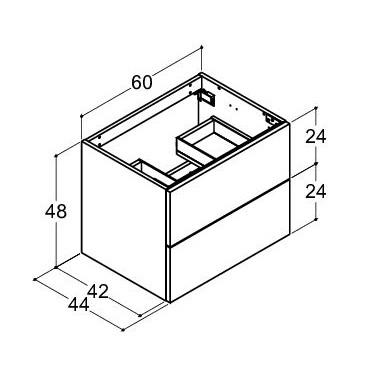Dansani Luna Urban 60 møbelsæt m/Minore vask og skuffer - Hvid mat