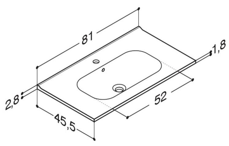 Dansani Luna Urban 80 møbelsæt m/Kantate vask og skuffer - Hvid mat