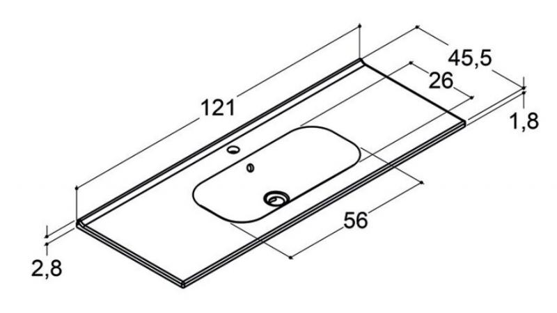 Dansani Luna Urban 120 møbelsæt m/Kantate vask og skuffer - Hvid mat Dansani Luna Urban 120 møbelsæt m/Kantate vask og skuffer - Hvid mat