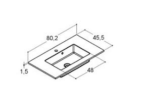 Dansani Luna Urban 80 møbelsæt m/Minore vask og skuffer - Høj - Hvid mat