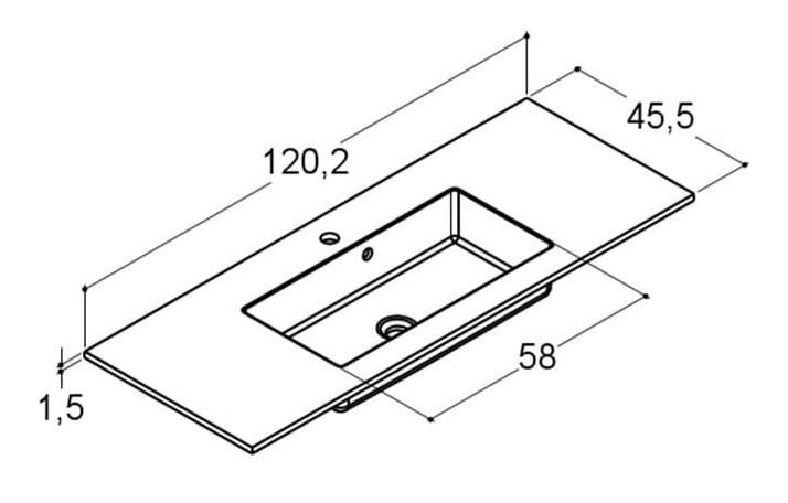 Dansani Luna Urban 120 møbelsæt m/Minore vask og skuffer - Høj - Hvid mat Dansani Luna Urban 120 møbelsæt m/Minore vask og skuffer - Høj - Hvid mat