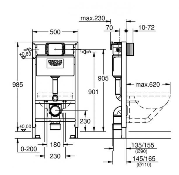 Ideal Standard Tesi toiletpakke inkl. sæde m/soft-close, mellem cisterne og mat sort betjening Ideal Standard Tesi toiletpakke inkl. sæde m/soft-close, mellem cisterne og mat sort betjening