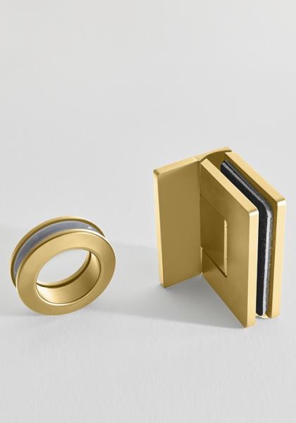 Hafa Infinity bruseniche m/fast væg - Lace glas - Messing - 90x90 cm Hafa Infinity bruseniche m/fast væg - Lace glas - Messing - 90x90 cm