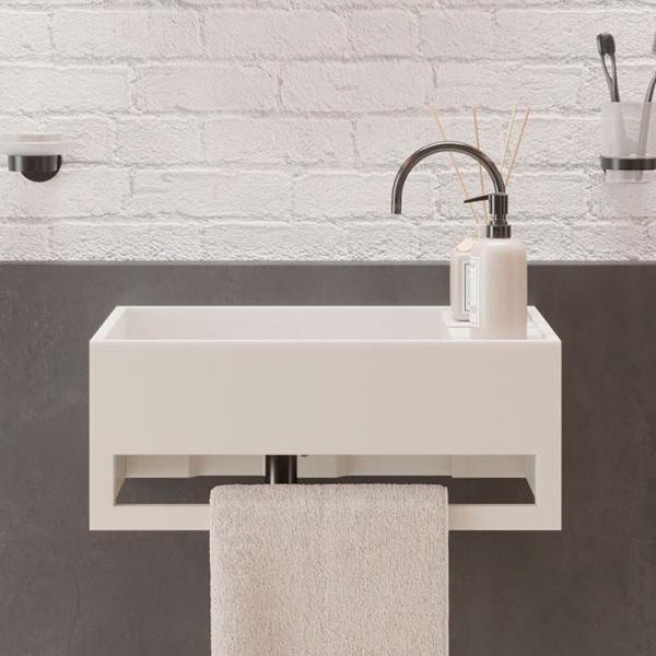 Ideavit Solidcube 50 håndvask m/håndklædeholder t/væg - 1 hanehul