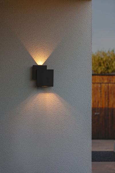 Lutec Modern Rialto udendørslampe til væg - 3 lysmønstre Lutec Modern Rialto udendørslampe til væg - 3 lysmønstre