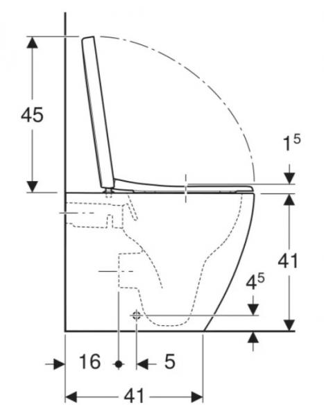 Geberit iCon back-to-wall gulvstående toilet inkl. sæde - Mat hvid