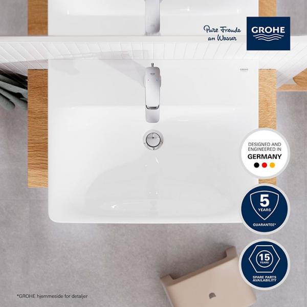 Grohe Euro 60 håndvask 2.0 t/væg - 1 hanehul - HyperClean Grohe Euro 60 håndvask 2.0 t/væg - 1 hanehul - HyperClean