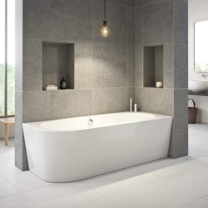 Strømberg Lago fritstående badekar t/hjørne - 180 x 80 - Højre Strømberg Lago fritstående badekar t/hjørne - 180 x 80 - Højre