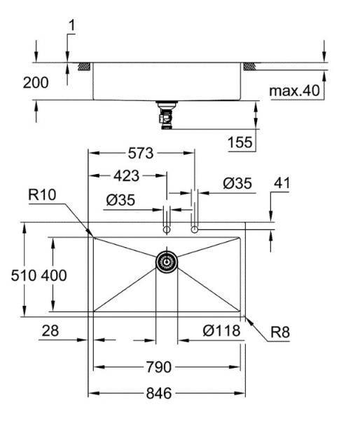 Grohe K800 køkkenvask i rustfrit stål Grohe K800 køkkenvask i rustfrit stål