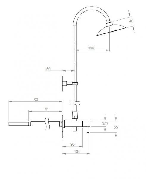 EQI væghængt udebruser 120-220/15 mm tilslutning - Kobber EQI væghængt udebruser 120-220/15 mm tilslutning - Kobber