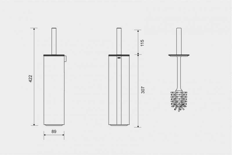Unidrain ReFrame toiletbørste til gulv - Messing Unidrain ReFrame toiletbørste til gulv - Messing