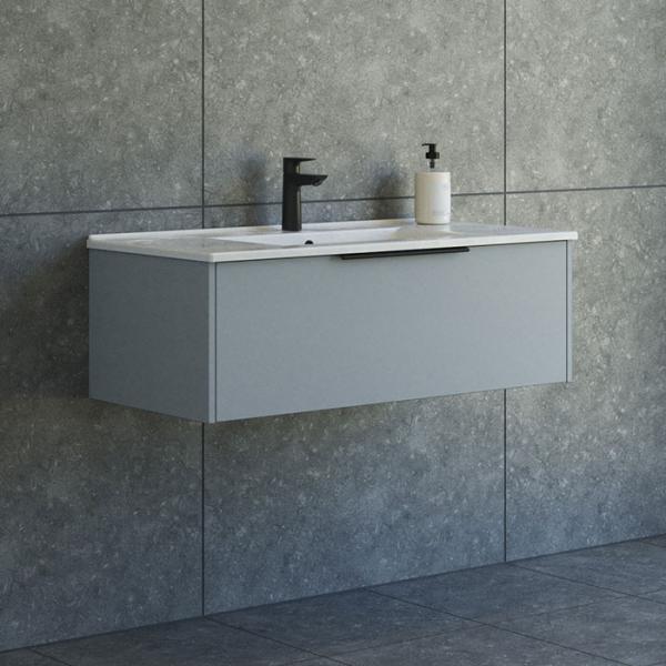 Dansani Mido+ Classic 101 møbelsæt m/Amber vask og 1 skuffe - Mat lyseblå Dansani Mido+ Classic 101 møbelsæt m/Amber vask og 1 skuffe - Mat lyseblå