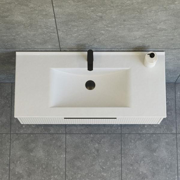 Dansani Mido+ Classic 101 møbelsæt m/Amber vask og 1 skuffe - Striber/mat sand Dansani Mido+ Classic 101 møbelsæt m/Amber vask og 1 skuffe - Striber/mat sand