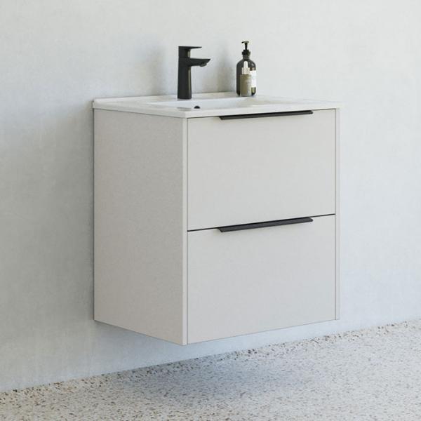Dansani Mido+ Classic 61 møbelsæt m/Amber vask og 2 skuffer - Mat sand Dansani Mido+ Classic 61 møbelsæt m/Amber vask og 2 skuffer - Mat sand