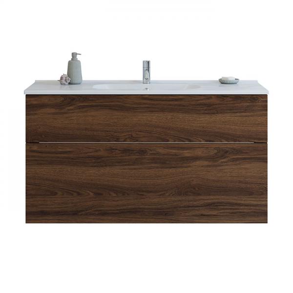 Dansani Luna 121 møbelsæt m/Kantate vask, høj skuffe og indretning - Brun eg Dansani Luna 121 møbelsæt m/Kantate vask, høj skuffe og indretning - Brun eg