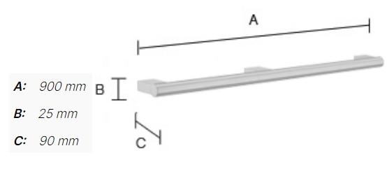 Smedbo Living badekarsgreb - Enkel - Krom Smedbo Living badekarsgreb - Enkel - Krom