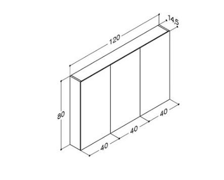 Dansani Style spejlskab 120 m/3 låger og lysstyring - Hvid mat lak Dansani Style spejlskab 120 m/3 låger og lysstyring - Hvid mat lak
