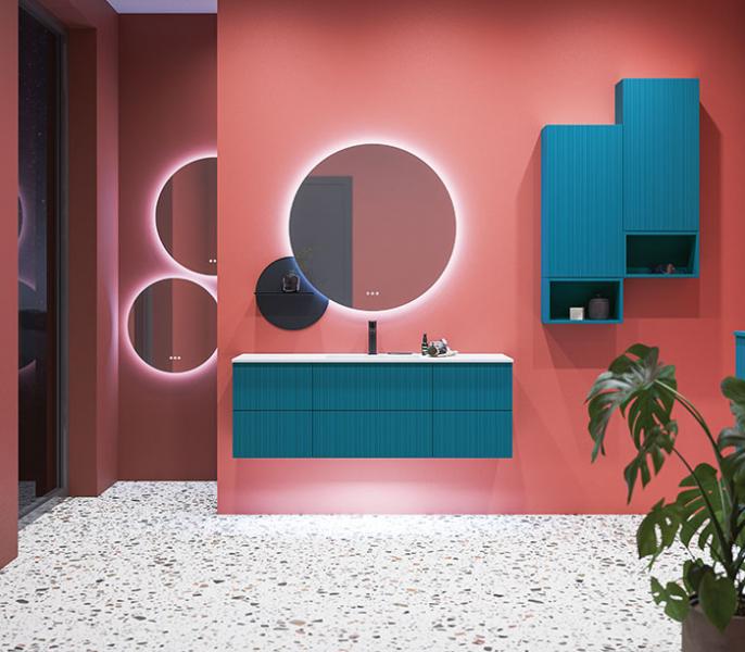 Dansani Luna Urban 140 møbelsæt m/Minore vask og riflet front - Valgfri farve