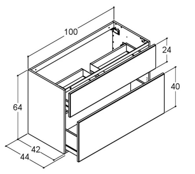 Dansani Luna Urban 100 møbelsæt m/Kantate vask og skuffer - Høj - Brun eg Dansani Luna Urban 100 møbelsæt m/Kantate vask og skuffer - Høj - Brun eg