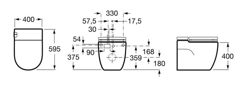 Roca Meridian In-Tank gulvstående toilet m/indbygget cisterne Roca Meridian In-Tank gulvstående toilet m/indbygget cisterne