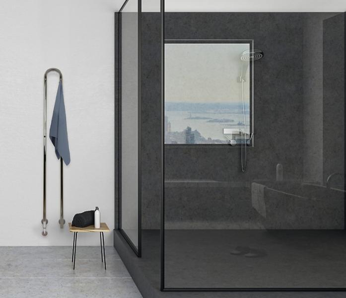 Kriss Duo Plus håndklædetørrer 19x148 cm - Poleret rustfrit stål Kriss Duo Plus håndklædetørrer 19x148 cm - Poleret rustfrit stål