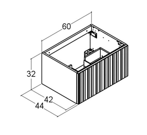 Dansani YOU Urban 140 møbelsæt m/Minore vask - Riflet, valgfri farve Dansani YOU Urban 140 møbelsæt m/Minore vask - Riflet, valgfri farve