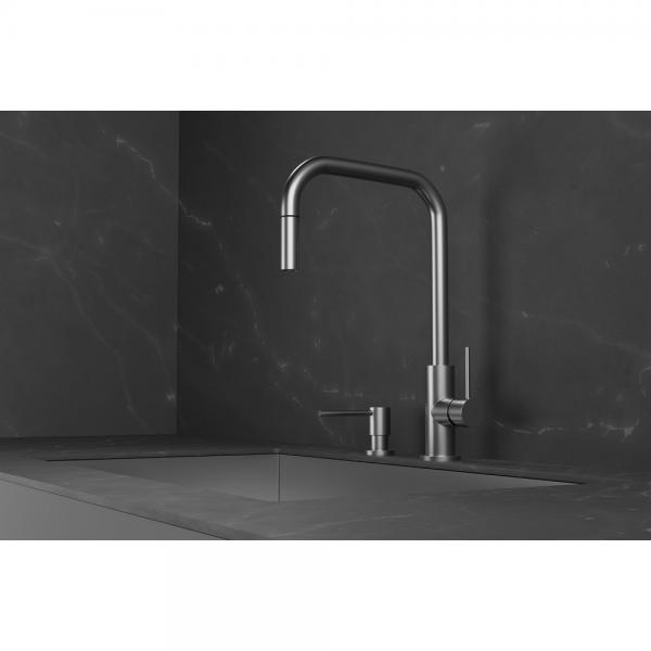 Primy Steel Accent Square køkkenarmatur m/udtræk - Rustfrit stål Primy Steel Accent Square køkkenarmatur m/udtræk - Rustfrit stål