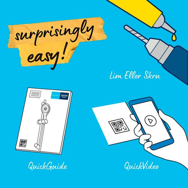 Grohe Vitalio Comfort 110 brusesæt 3 sprays m/Water Saving Grohe Vitalio Comfort 110 brusesæt 3 sprays m/Water Saving